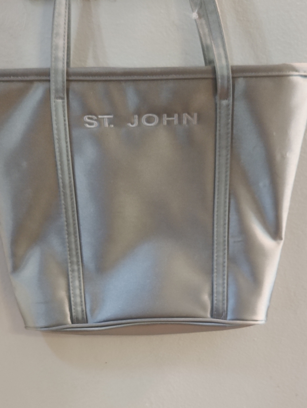 St. John Silver Metallic Tote